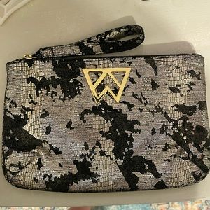Kelly Wynne Black and Silver Clutch